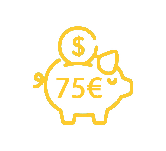 75€ directement dans votre cagnotte !